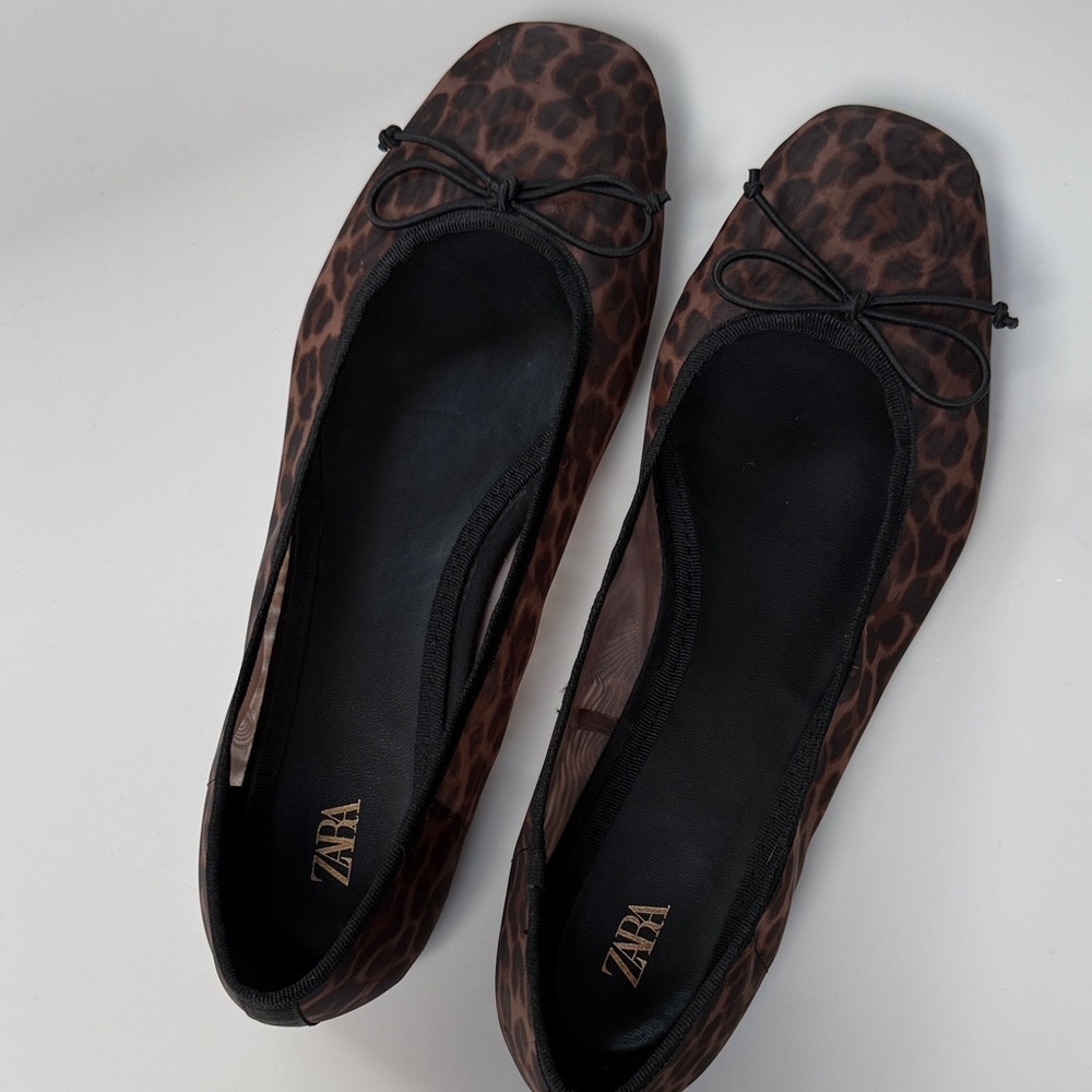 ZARA Leopard-Print Ballet Flats